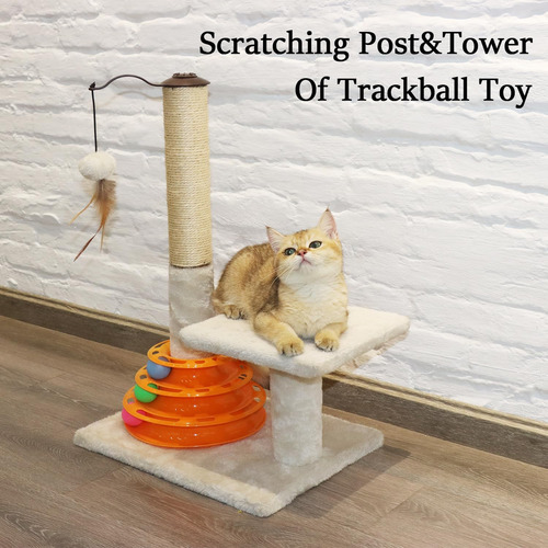 Tall Cat Scratching Post Kitten Sisal Scratcher Tree Com...