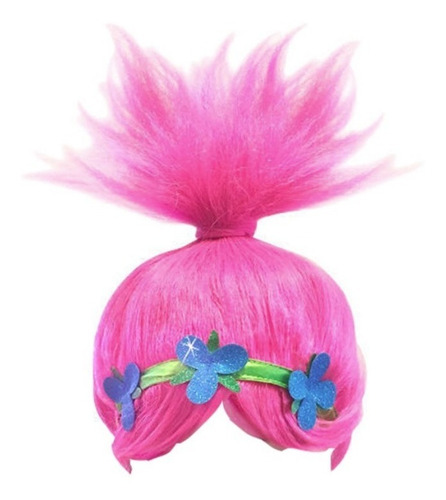 Imagem 6 de 7 de Fantasia De Festa Infantil Trolls Poppy Vestido Com Peruca