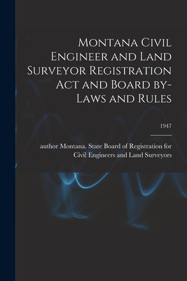 Libro Montana Civil Engineer And Land Surveyor Registrati...