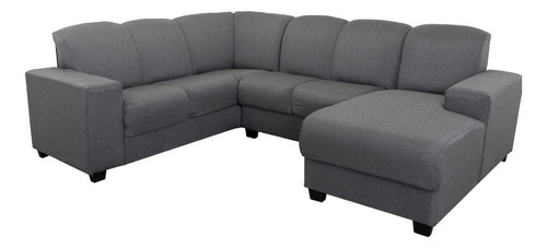 Sofa Esquinero Sillon Juego De Living Leblon Marron Color Gris