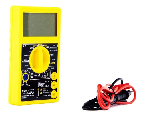 Tester Multimetro Digital Barovo Mul860u C/ Buzzer + Puntas