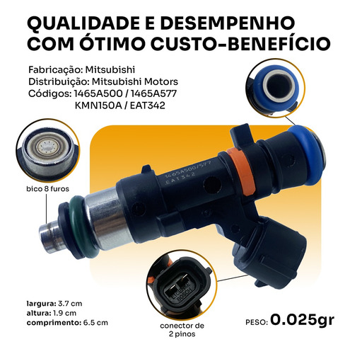 Kit 4x Bicos Injetores Eclipse Cross 1.5 1465a500 Original