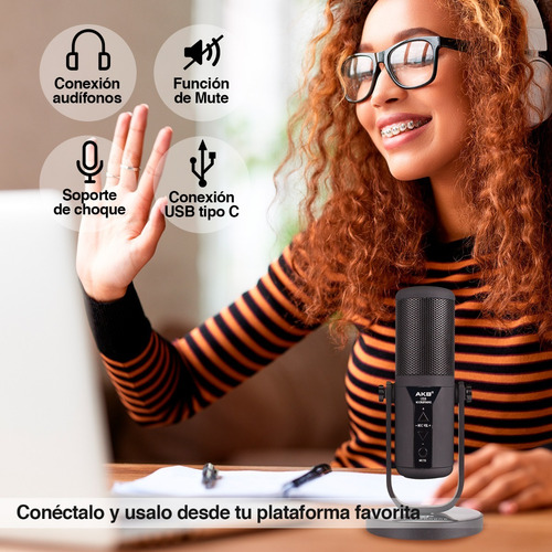 Micrófono De Estudio Condensador Con Usb Am25