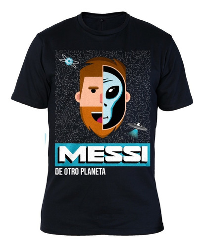 Remera Algodon Premium 24/1 - 0369 Messi Alien