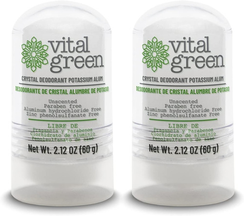 Desodorante Piedra Cristal Alumbre 2 Pack Vital Green