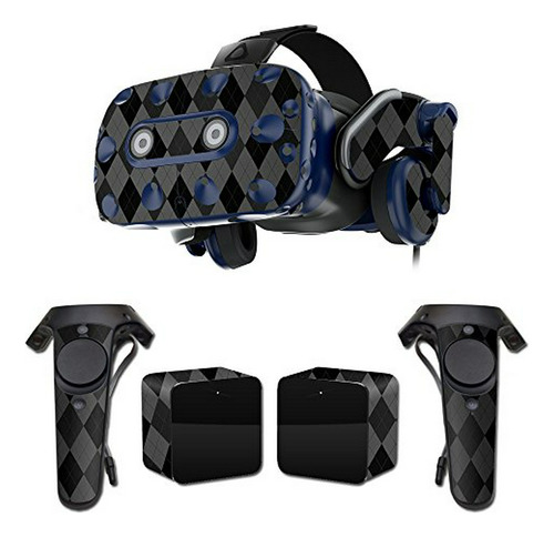 Vinilo Negro Argyle Compatible Con Htc Vive Pro.