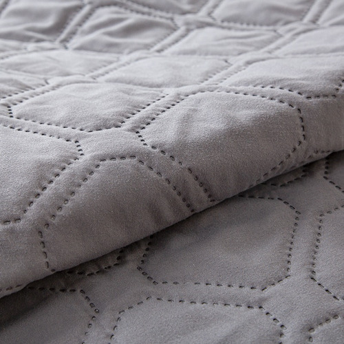 Cubre Colchon Impermeable 3 Capas Funda Almohada Matrimonial Color Gris Diseño De La Tela Liso