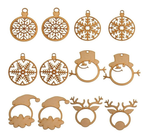 Esferas Navideñas Arbol Navidad 12 Deseos Decoracion Mdf