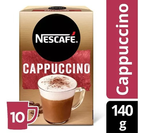 Café Nescafé Cappuccino, 1 Display, 10 Sobres De 14gr