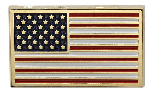5 Pines Bandera Rectangular Estados Unidos Con Baño De Oro