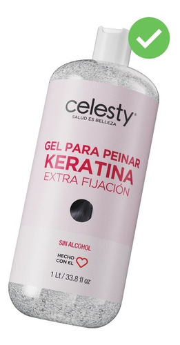 Gel Fijador Keratina Extra Fijación 1lt Celesty®