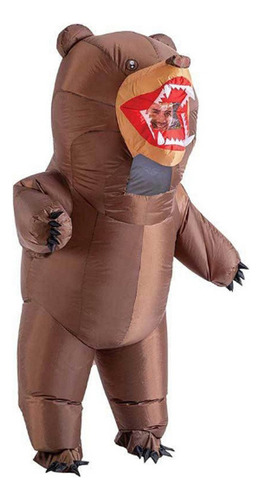 Roupa Inflável Urso Marrom Halloween Cosplay