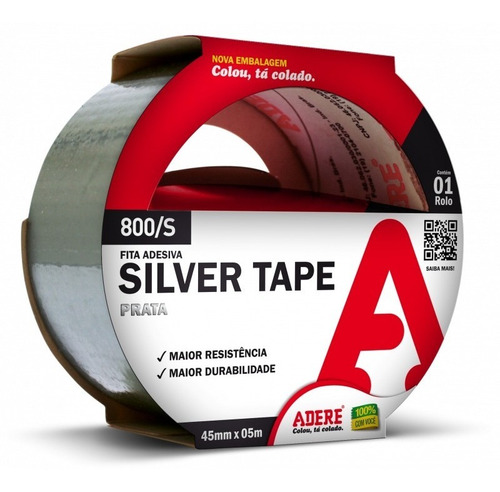 Imagem 1 de 1 de Fita Silver Tape 45mm X 5m Ultra Resistente Adere Original