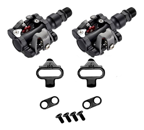 Par Pedal Clip Mtb Wellgo 919 Preto C/ Tacos 440gr - M520