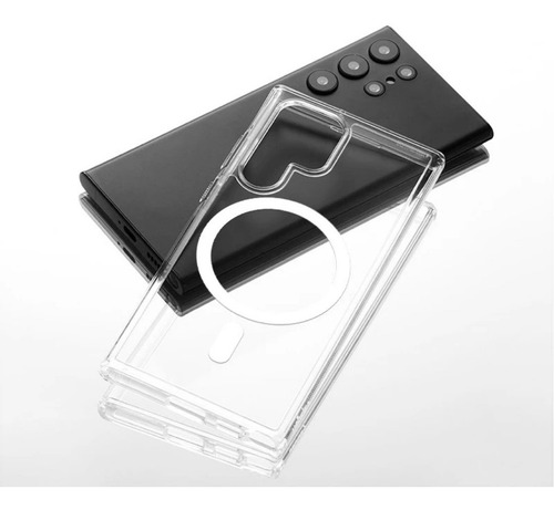 Kit Funda Transparente + Mica Camara Para Galaxy S23 Magsafe