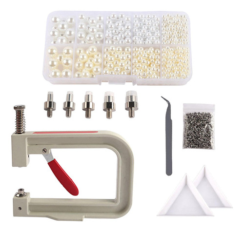 Ferramenta Manual Para Cravação De Pérolas Branco Bege