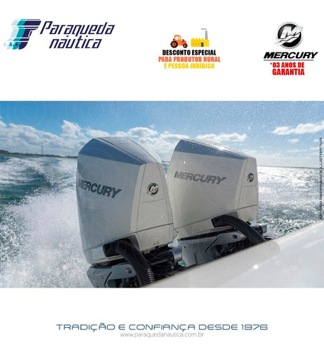 Motor De Popa Mercury 4 Tempos 300hp Cxl V8 Dts Branco