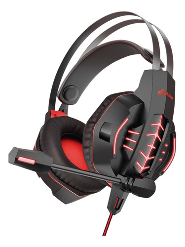 Headset Fone De Ouvido Gamer Com Luz Led Xgame Pro Cor Vermelho