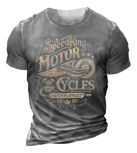 Men's 3d Printed Motorcycle T-shirt 1976