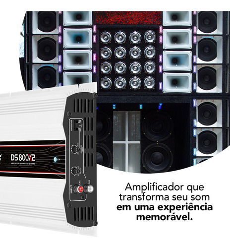 Módulo Taramps Ds 800x2 2 Ohms 800w Amplificador Som Automotivo Potencia 800watts Full Range Alta Definição Carro Caminhonete Caixa Bob Trio Stereo