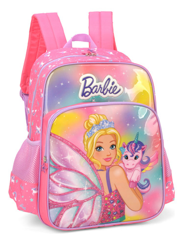 Mochila Costas G Escolar Barbie Unicornio Sereia Is39121 Cor Pink