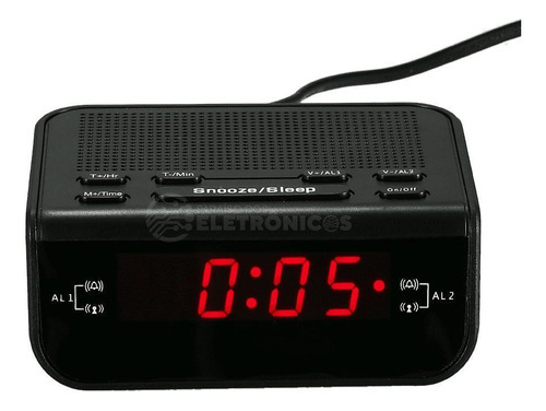 Rádio Relógio Alarme Despertador Digital Am/fm De Mesa