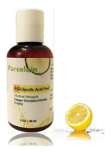 65% Ácido Glicólico Piel Químico Peel Grado Médico 2 Oz