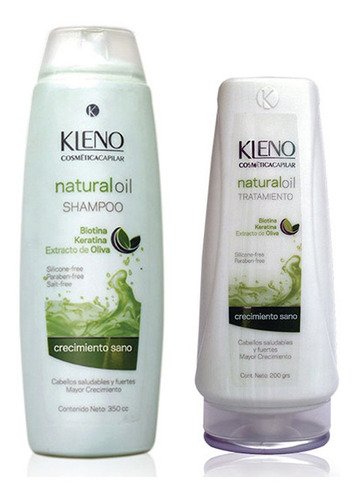 Shampoo + Mascara Kleno Natural Oil Anti Quiebre Sin Sulfato