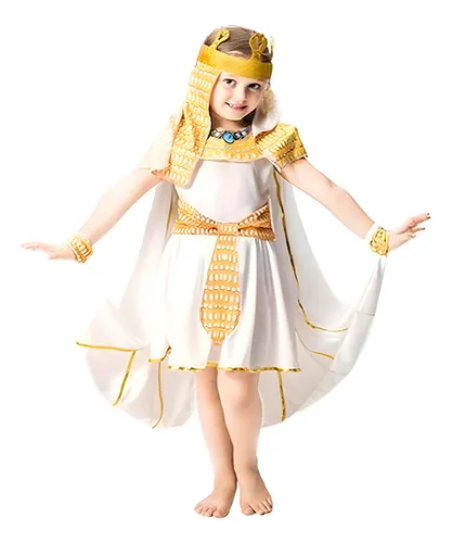 comprar Fantasia Cleopatra Infantil Deusa Do Egito Com Capa E Coroa