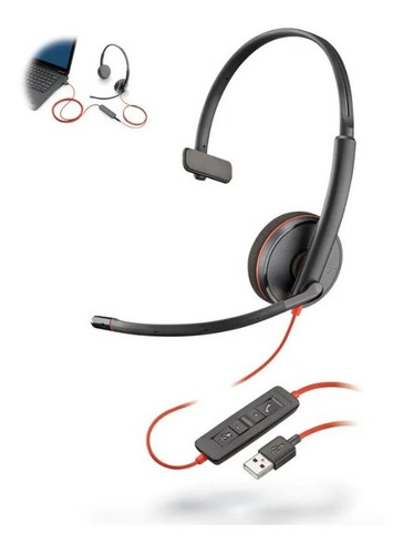 Diadema Plantronics Poly Blackwire C3210 Usb Mono