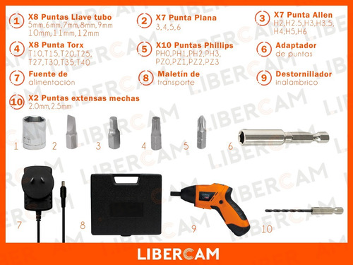 Destornillador Electrico Atornillador Inalambrico + Maletin