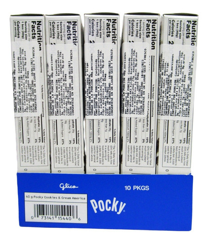 Base Con 10 Pockys Chicos Sabor Cookies And Cream 40gr