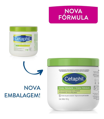 Cetaphil Creme Hidratante Corporal Pele Seca E Sensível 453g