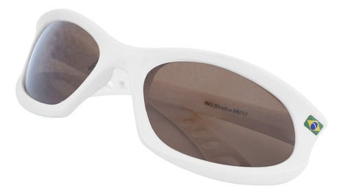 Óculos De Sol Spy 43 - Shadow Polarizado Armação Branco Haste Branco Lente Marrom Sem Espelho Polarizada