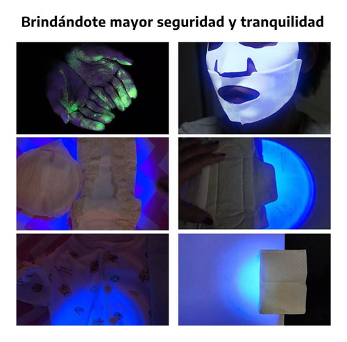 Lámpara Ultravioleta Recargable 365nm, Luz Negra Portátil