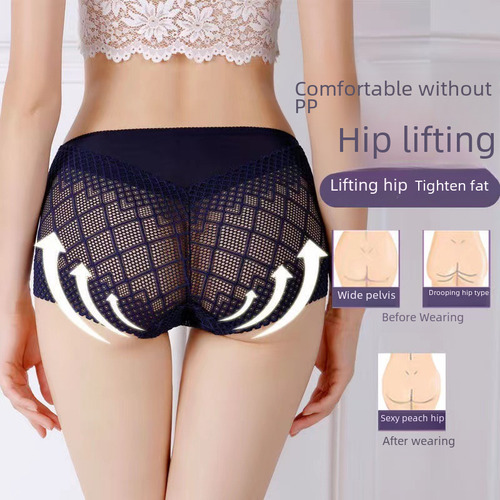 Calzoncillos De Encaje Transpirables Para Mujer De Cintura A