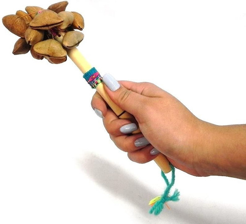 Maracas De Semillas Peruana Con Mango De Madera  Todoaudio 