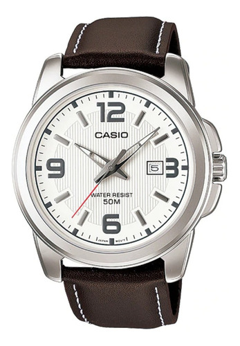 Reloj Casio Caballero Mtp1314 Piel Negro Cristal Mineral 