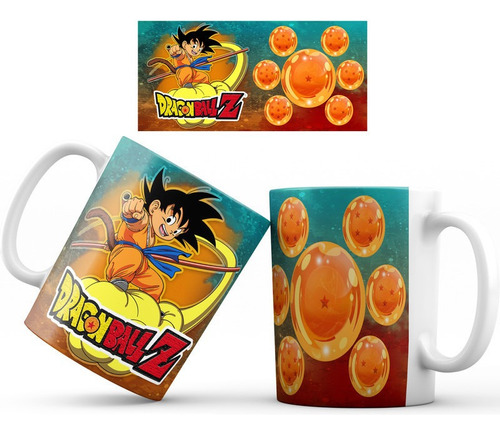 Kit 3 Und Caneca Porcelana Dragon Ball Z Goku Caneca
