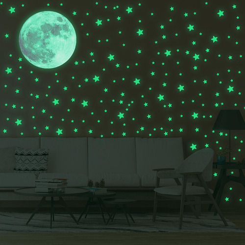 Ipawty 334 Pegatinas De Pared Que Brillan En La Oscuridad,