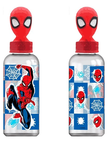 Botella Con Figura 3d Spiderman Marvel Avengers Wabro