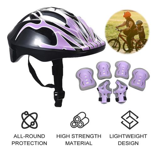 Juego 7 Rodilleras Y Coderas Para Casco Seguridad Para Niños