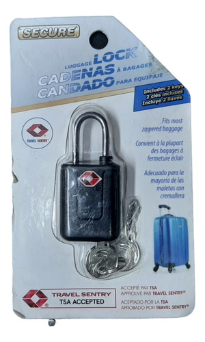 Candado Tsa De Llave En Colores Para Maletas Mochilas Locker