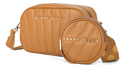 Bolsa Crossbody Perry Ellis A10165 Color Camel