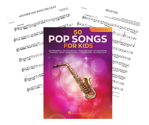 Partitura Saxo Alto 50 Pop Songs For Kids 2021 Digital 