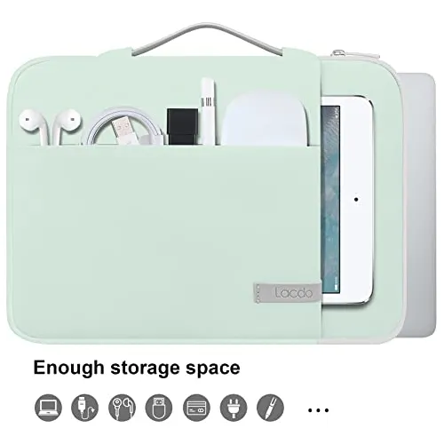 Estuche Para Computadora Portatil 15.6 Pug. Verde Claro