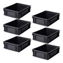 Comprar Kit 6 Contenedores Plásticos Cajón Apilable 4312a 40x30x12cm
