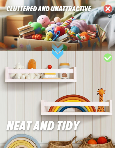 Joyooss Estantería De Pared Blanca Para Niños Juego De 4 Mmg