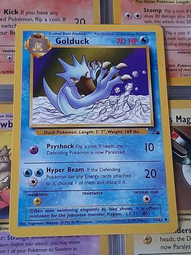 Golduck 35/62,original De Pokemon Tcg De 1999.