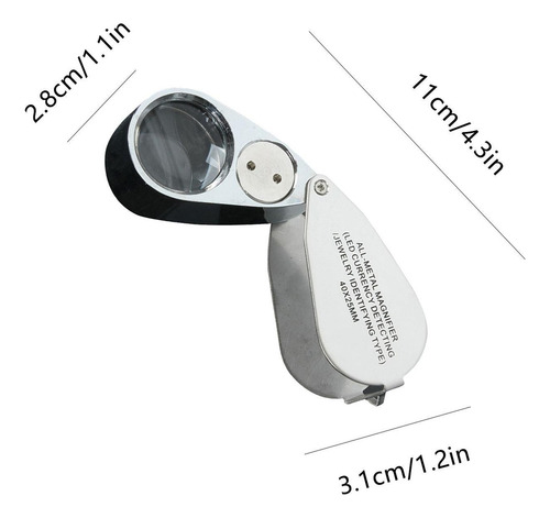 Lupa Con Luz Lupa Iluminada Lupa Plegable Lupa De Mano De Me